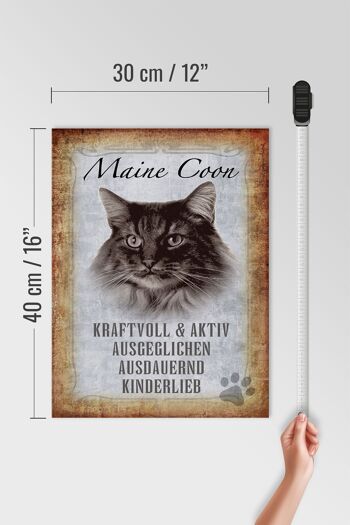 Panneau en bois disant 30x40cm Cadeau actif chat Maine Coon 4