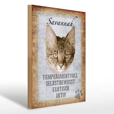 Cartello in legno con scritta 30x40 cm Regalo esotico del gatto Savannah