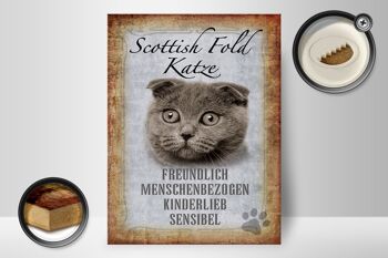 Panneau en bois indiquant un cadeau pour chat Scottish Fold, 30x40 cm 2