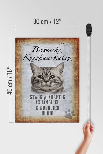 Panneau en bois disant cadeau chat British shorthair 30x40cm 4