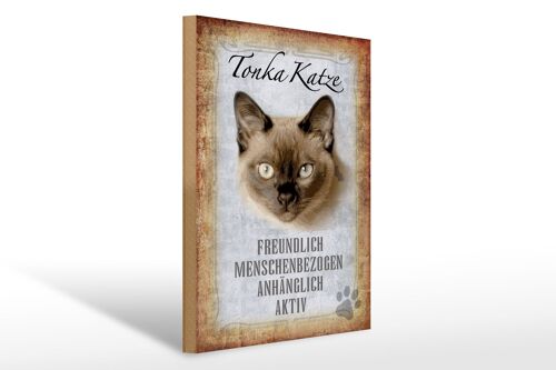 Holzschild Spruch 30x40cm Tonka Katze Geschenk Wanddeko