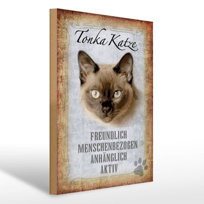 Holzschild Spruch 30x40cm Tonka Katze Geschenk Wanddeko