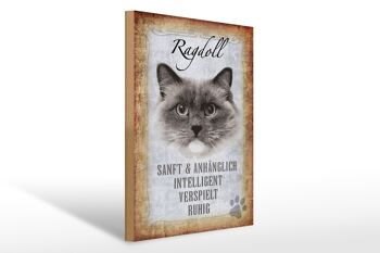 Panneau en bois disant 30x40cm Cadeau doux pour chat Ragdoll 1