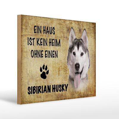 Letrero de madera que dice regalo de perro Husky Siberiano 40x30cm