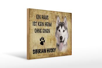 Panneau en bois disant cadeau pour chien Husky sibérien 40x30cm 1
