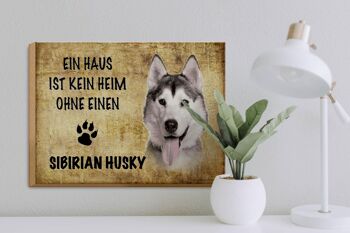 Panneau en bois disant cadeau pour chien Husky sibérien 40x30cm 3