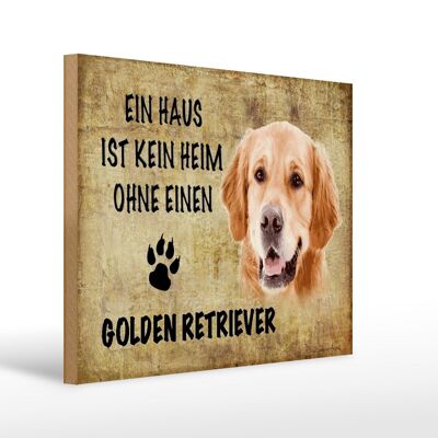 Letrero de madera que dice Regalo perro Golden Retriever 40x30cm