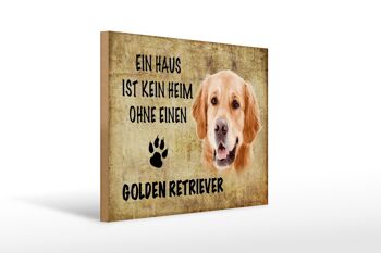 Panneau en bois disant cadeau pour chien Golden Retriever 40x30cm 1