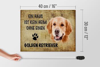Panneau en bois disant cadeau pour chien Golden Retriever 40x30cm 4