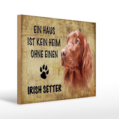 Letrero de madera que dice Regalo de perro Setter Irlandés 40x30cm