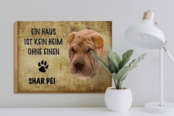 Panneau en bois indiquant 40x30cm Cadeau pour chien Shar Pei 3