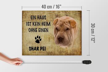 Panneau en bois indiquant 40x30cm Cadeau pour chien Shar Pei 4
