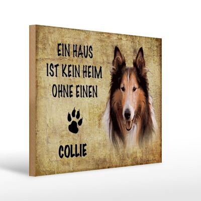 Cartello in legno con scritta "Regalo cane Collie" 40x30 cm