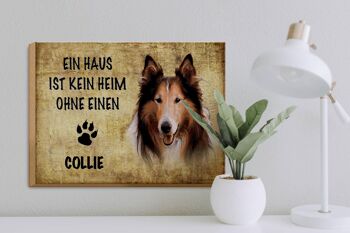 Panneau en bois indiquant 40x30cm Cadeau pour chien Collie 3