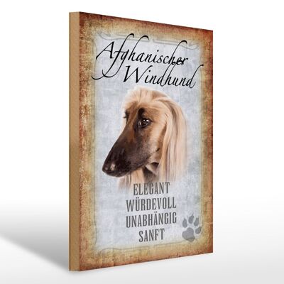 Holzschild Spruch 30x40cm Afghanischer Windhund Hund