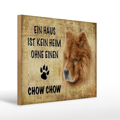 Letrero de madera que dice Regalo perro Chow Chow 40x30cm