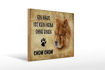 Panneau en bois indiquant 40x30cm Cadeau pour chien Chow Chow 1