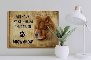 Panneau en bois indiquant 40x30cm Cadeau pour chien Chow Chow 3