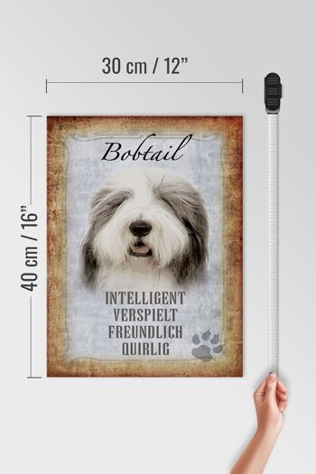 Panneau en bois disant 30x40cm Cadeau ludique pour chien Bobtail 4