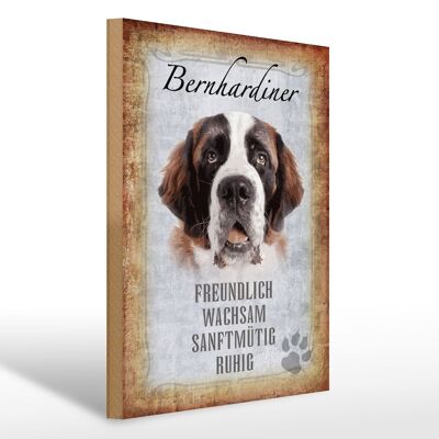 Cartello in legno con scritta 30x40 cm regalo cane San Bernardo
