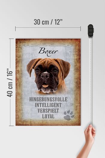 Panneau en bois disant 30x40cm Chien Boxer cadeau intelligent 4