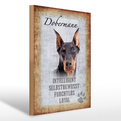 Cartello in legno con scritta 30x40 cm, regalo fedele al cane Dobermann