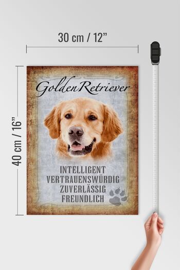 Panneau en bois disant cadeau pour chien Golden Retriever 30x40cm 4