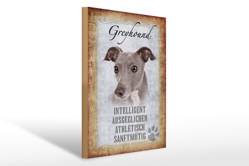 Holzschild Spruch 30x40cm Greyhound Hund Geschenk