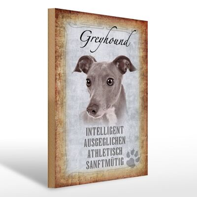 Holzschild Spruch 30x40cm Greyhound Hund Geschenk