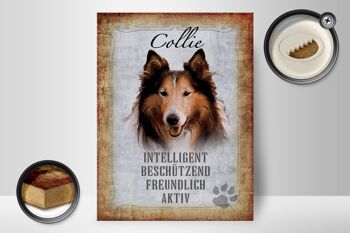 Panneau en bois disant 30x40cm Cadeau amical pour les chiens Collie 2