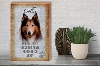 Panneau en bois disant 30x40cm Cadeau amical pour les chiens Collie 3