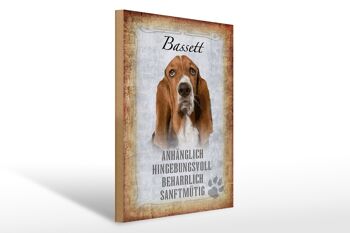 Panneau en bois disant cadeau pour chien Bassett 30x40cm 1