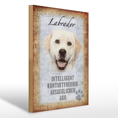 Cartello in legno con scritta "Regalo cane Labrador" 30x40 cm