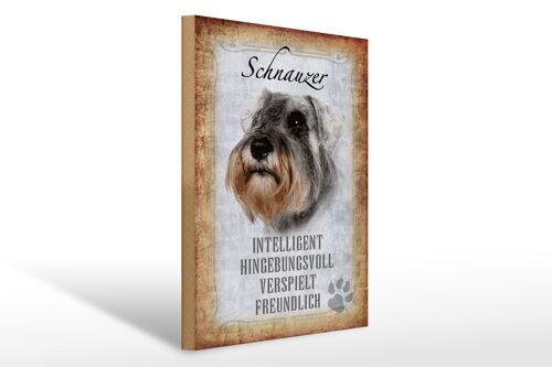 Holzschild Spruch 30x40cm Schnauzer Hund Geschenk