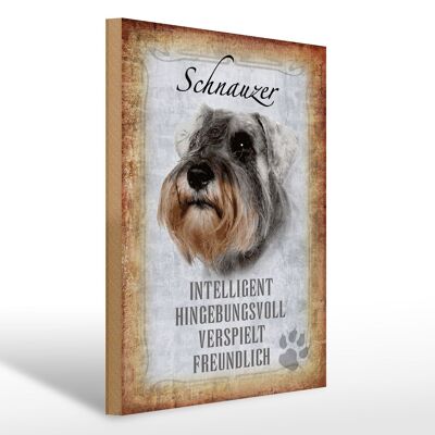 Holzschild Spruch 30x40cm Schnauzer Hund Geschenk