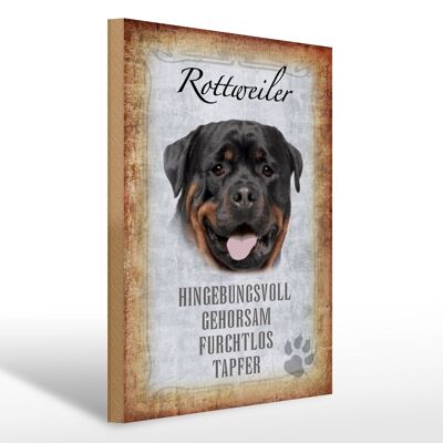 Cartello in legno con scritta "Regalo cane Rottweiler" 30x40 cm