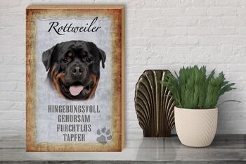 Panneau en bois disant cadeau pour chien Rottweiler 30x40cm 3