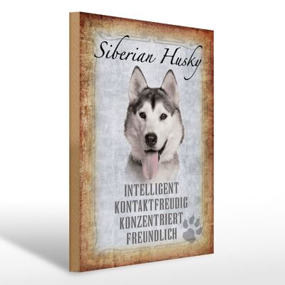 Holzschild Spruch 30x40cm Siberian Husky Hund Geschenk