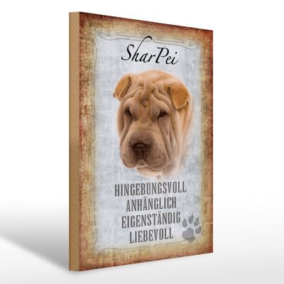 Holzschild Spruch 30x40cm Shar Pei Hund Geschenk