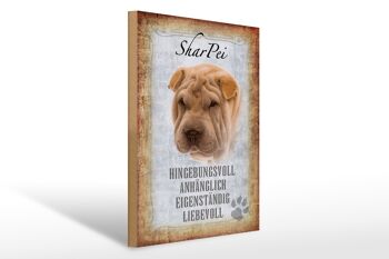 Panneau en bois disant 30x40cm Cadeau pour chien Shar Pei 1