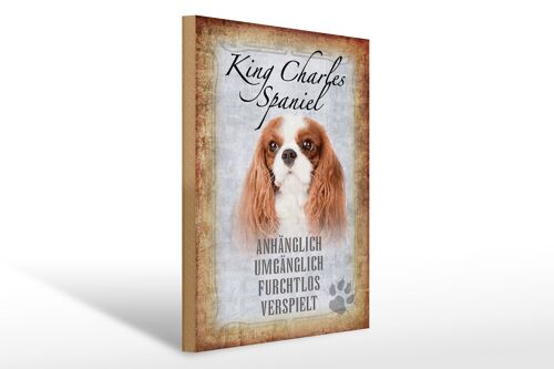 Holzschild Spruch 30x40cm King Charles Spaniel Hund