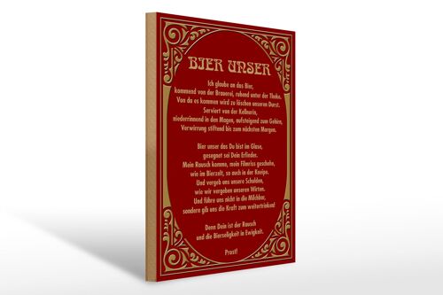 Holzschild 30x40cm Prost Bier unser Geschenk