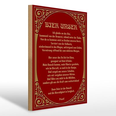 Holzschild 30x40cm Prost Bier unser Geschenk