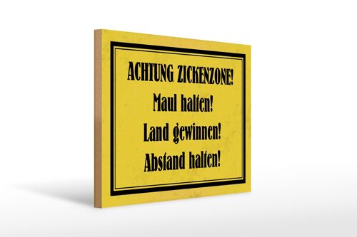 Holzschild Hinweis 40x30cm Achtung Zickenzone Geschenk