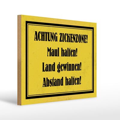 Holzschild Hinweis 40x30cm Achtung Zickenzone Geschenk