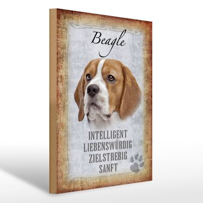 Cartello in legno con scritta "Regalo cane Beagle" 30x40 cm