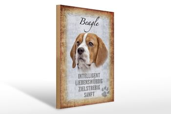 Panneau en bois indiquant 30x40cm Cadeau pour chien Beagle 1