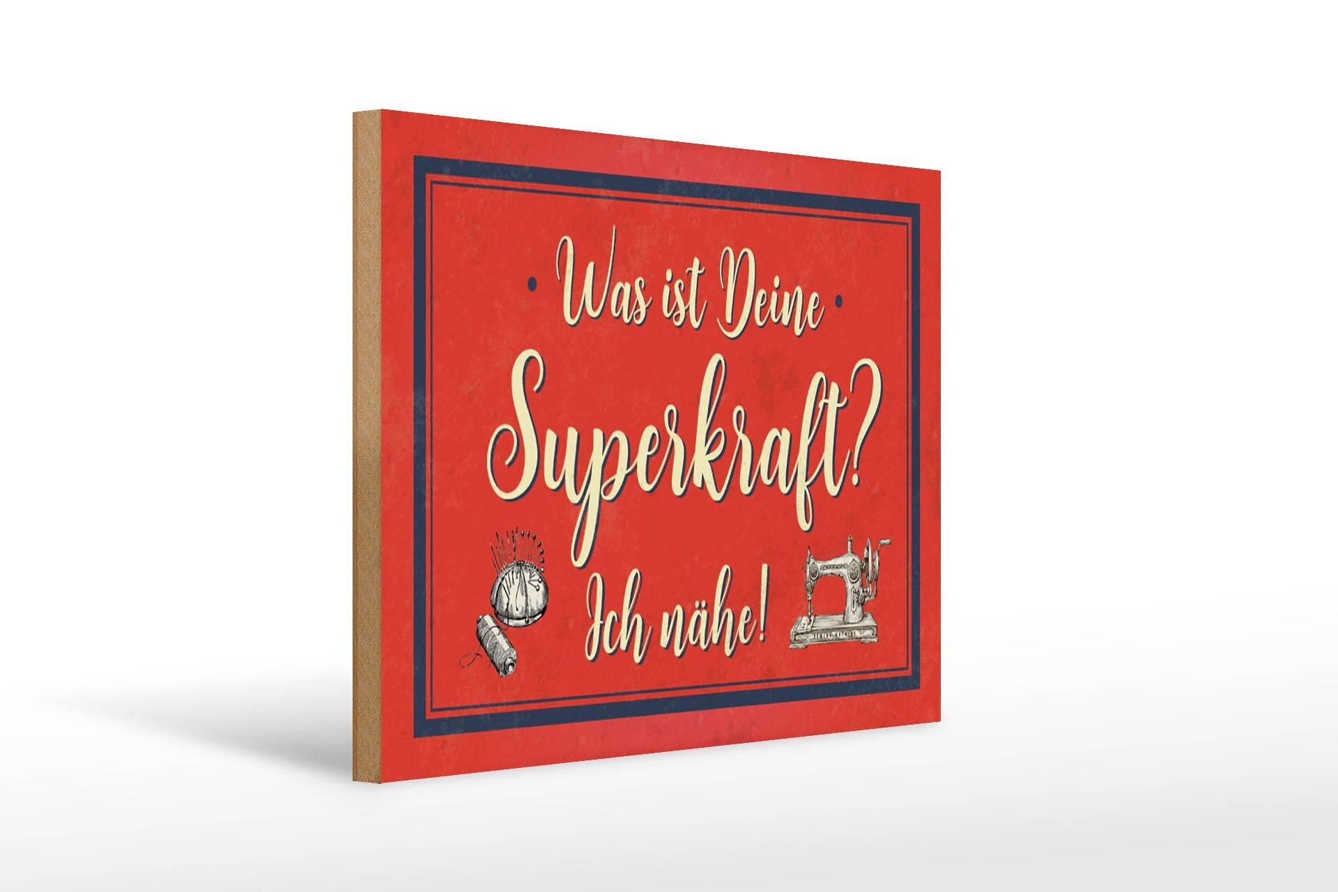 Cartel de madera que dice 40x30cm cuál es tu superpoder que coso