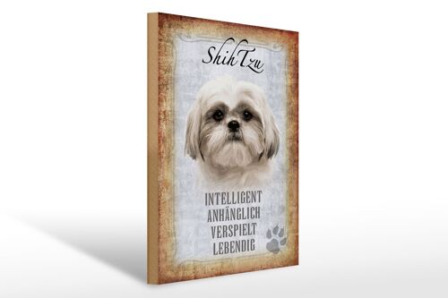 Holzschild Spruch 30x40cm Shih Tzu Hund Geschenk