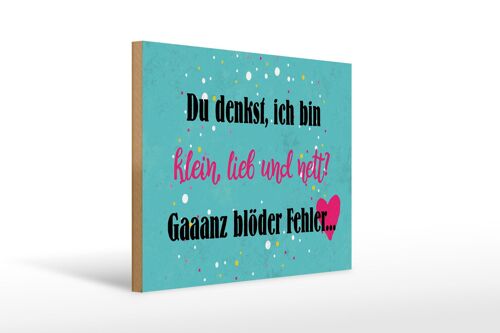 Holzschild Spruch 40x30cm du denkst ich bin klein lieb